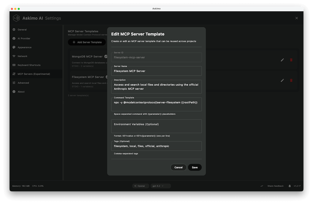 MCP Integration (Experimental)